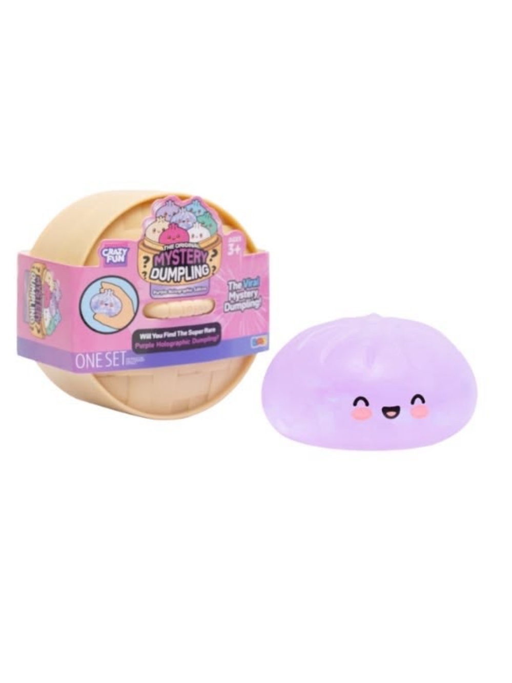 RMS Crazy Fun Mystery Purple Holographic Edition Squishy Dumpling Bun New ( 1pc)